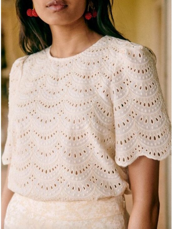 Sezane Tops - Sézane Lisa Short Sleeve Blouse Size 36